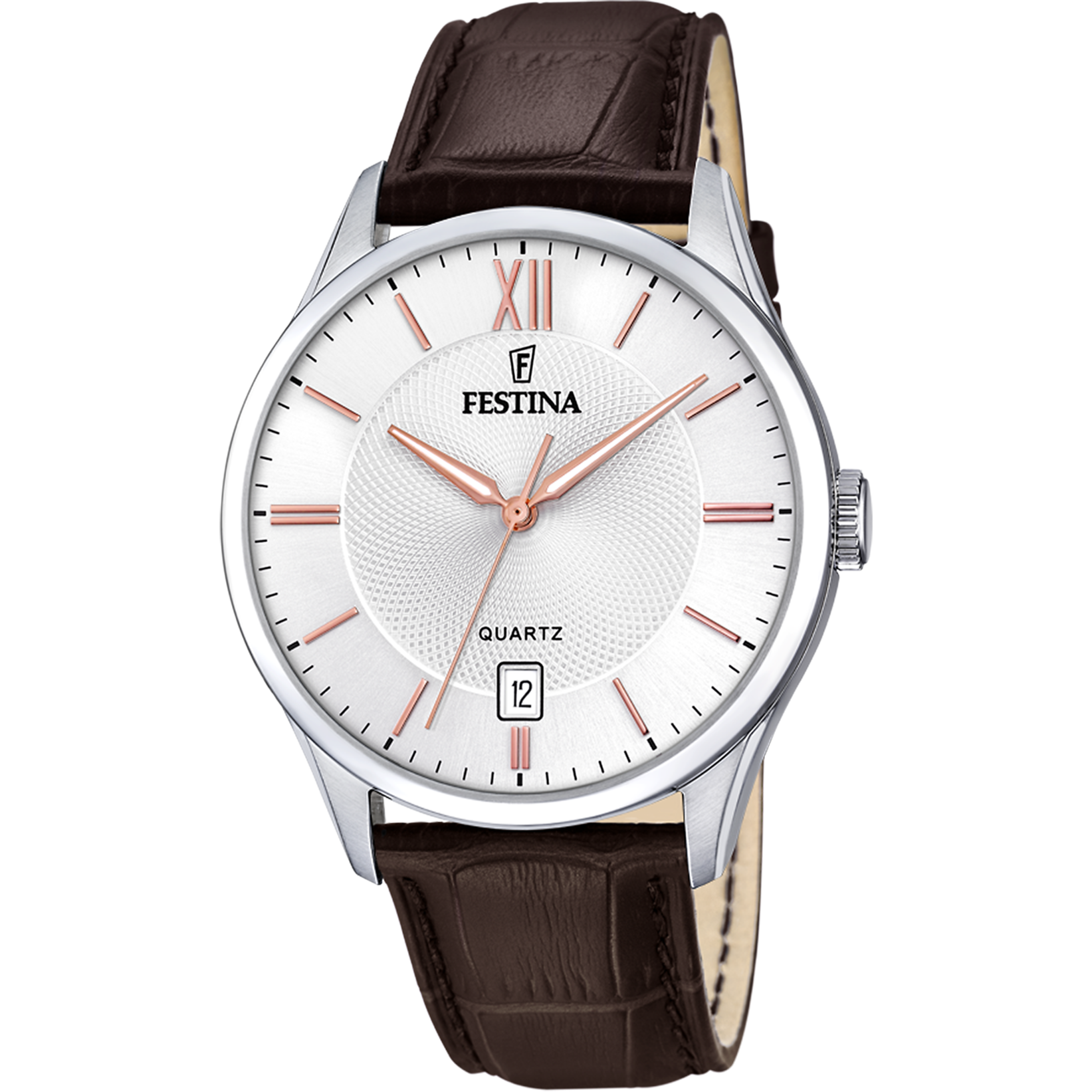 Festina Classics F20426/4 Herrenuhr • Weißes Lederarmband • Klassisches Design