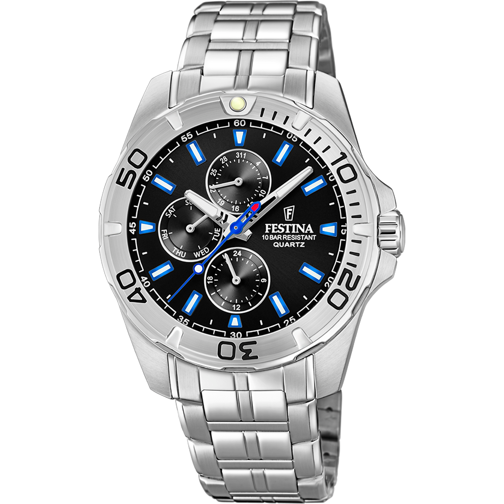 Festina Multifunction F20445/6 Herrenuhr Schwarz • Miyota Quarzwerk • 10 ATM wasserdicht