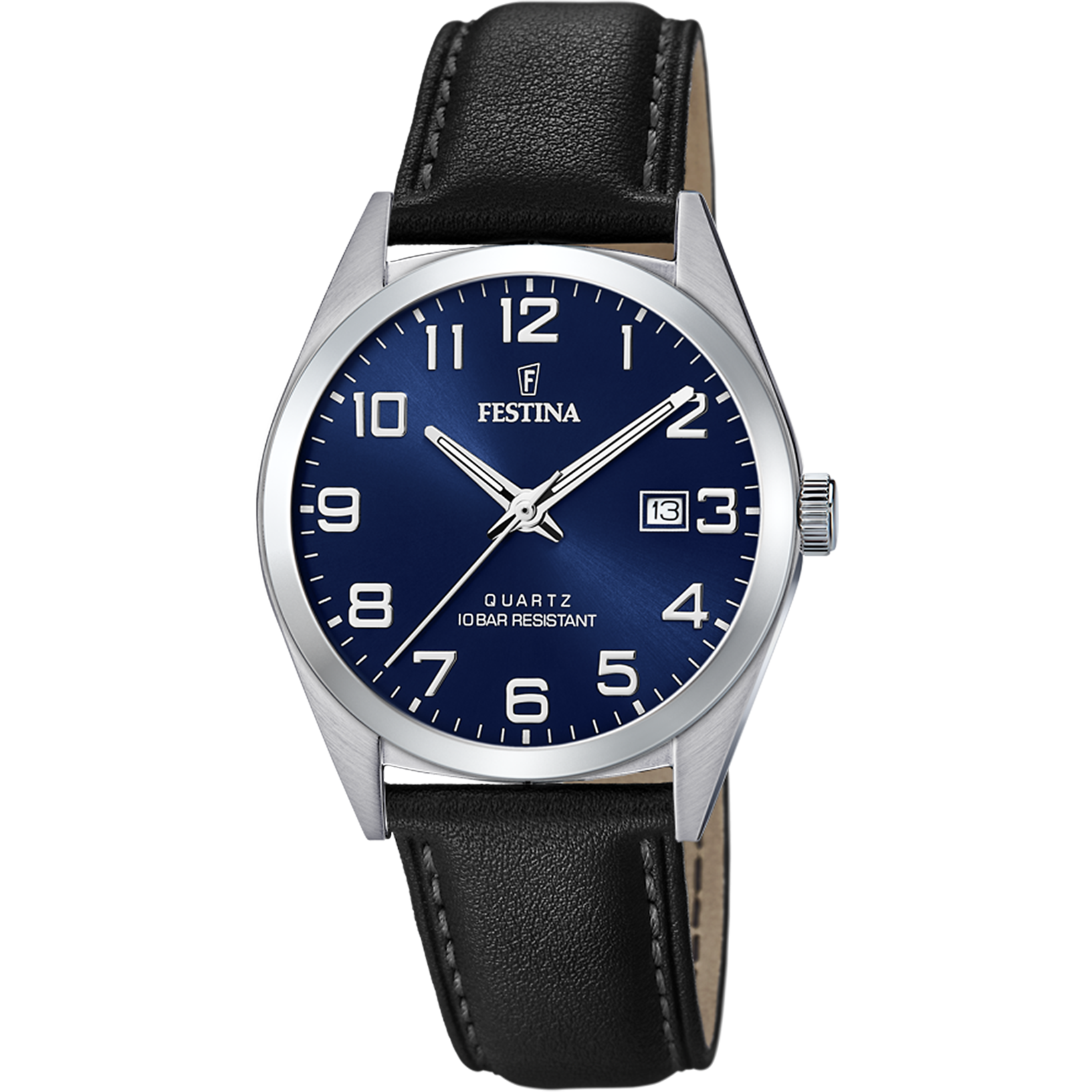 Festina Classics F20446/2 Herrenuhr Blau • Blaues Lederarmband • Mineralglas