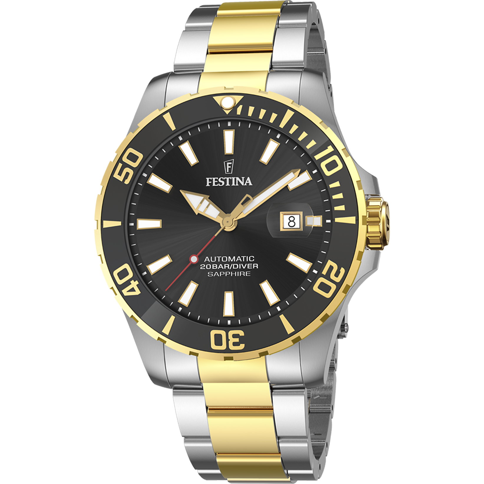 Festina Diver F20532/2 Herrenuhr Schwarz • Automatikwerk • 20 ATM Wasserdicht