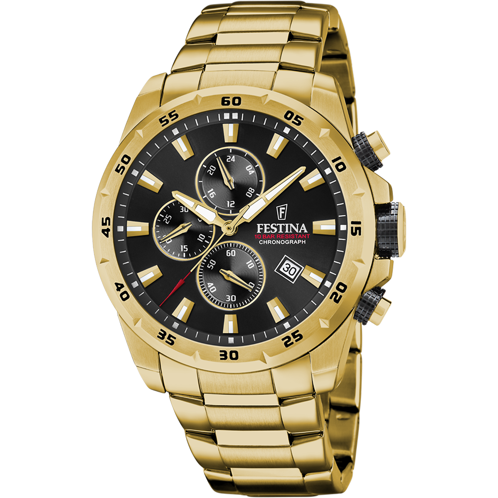 Festina Timeless Chronograph F20541/4 Herrenuhr Schwarz • Chronograph • Mineralglas