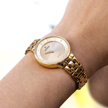 Festina Mademoiselle F20601/2 Damenuhr • Edelstahl Gold • 5 Bar Wasserdicht