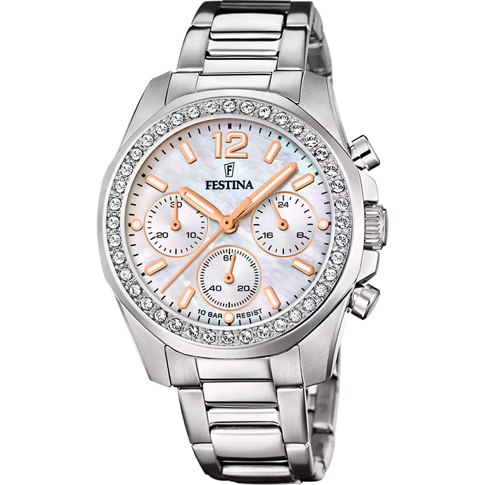 Festina Rainbow F20606/1 Damenuhr • Chrono • Kristalle