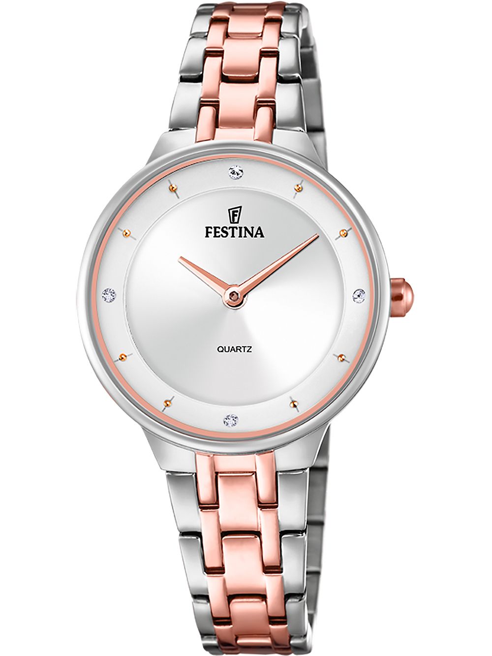 Festina Mademoiselle F20626/1 Damenuhr Silber/Roségold • Quarzwerk • Mineralglas