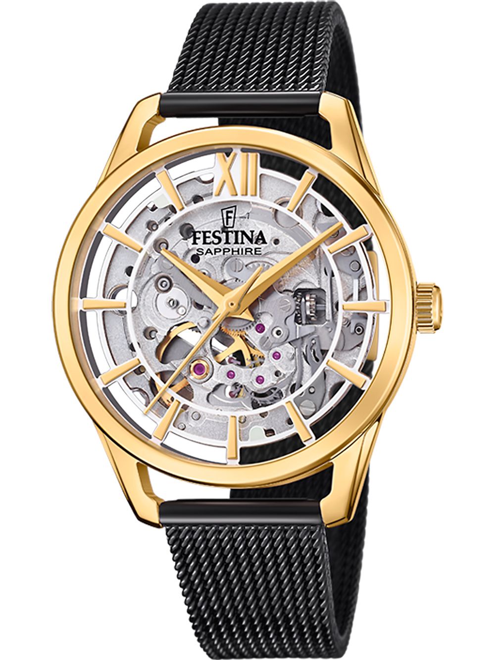 Festina Automatic F20629/2 Damenuhr Schwarz • Saphirglas • Automatikwerk