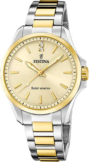 Festina Solar Energy F20655/3 Damenuhr • Solar-Antrieb • Edelstahl