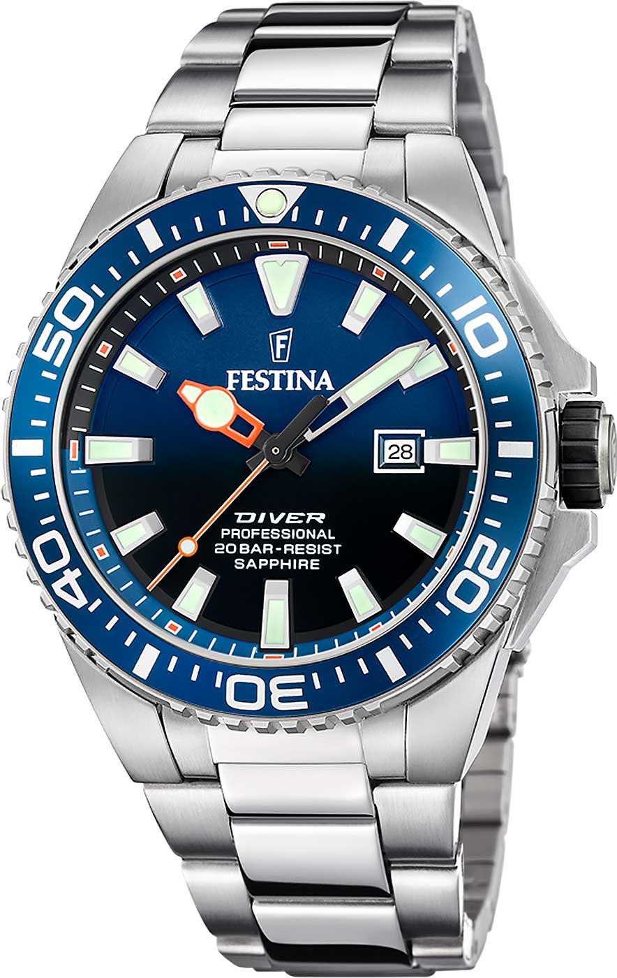 Festina The Originals F20663/1 Herrenuhr • Saphirglas • 20 Bar Wasserdicht