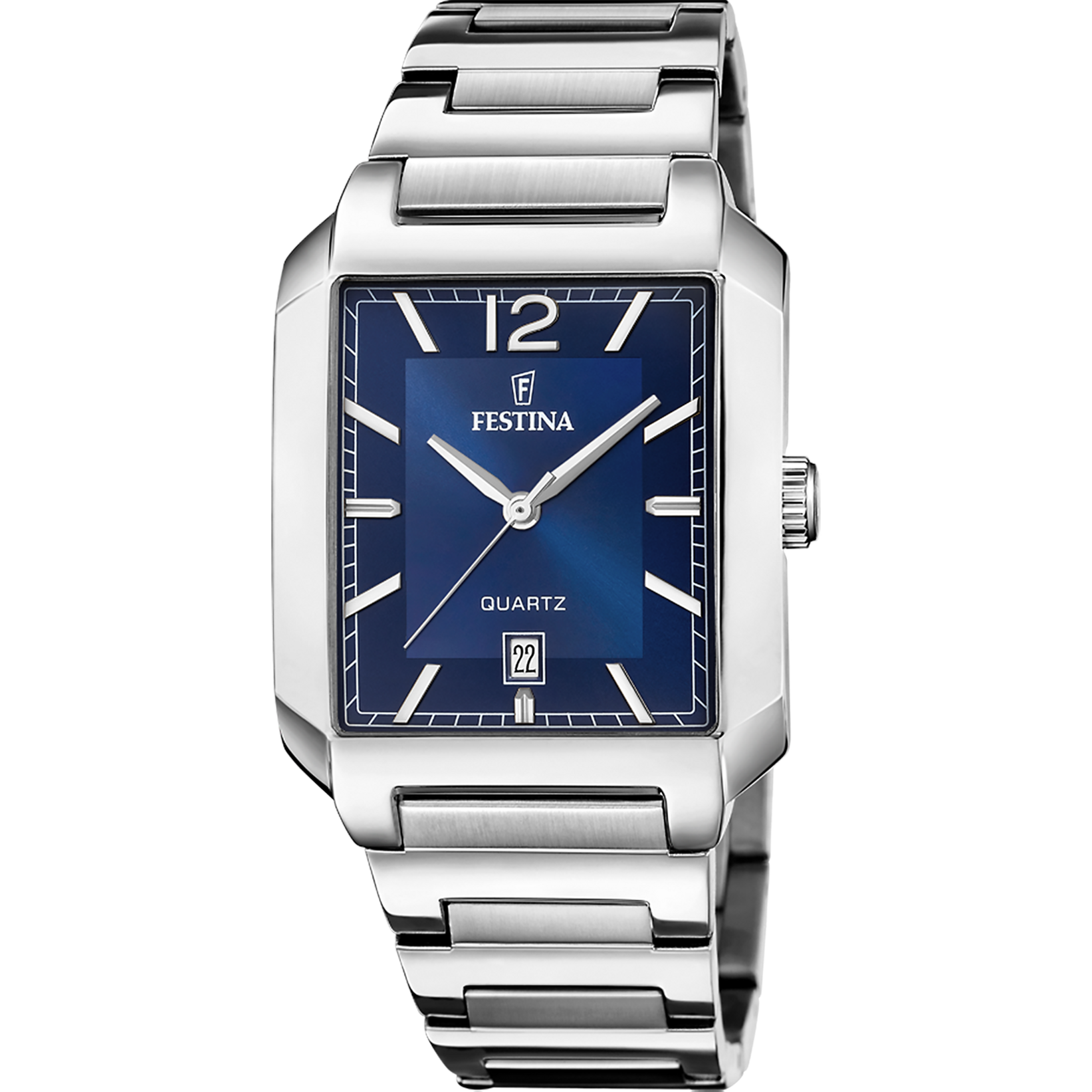 Festina F20677/3 Herrenuhr Quarz Eckig Blau • Quarzwerk • 5 ATM Wasserdicht