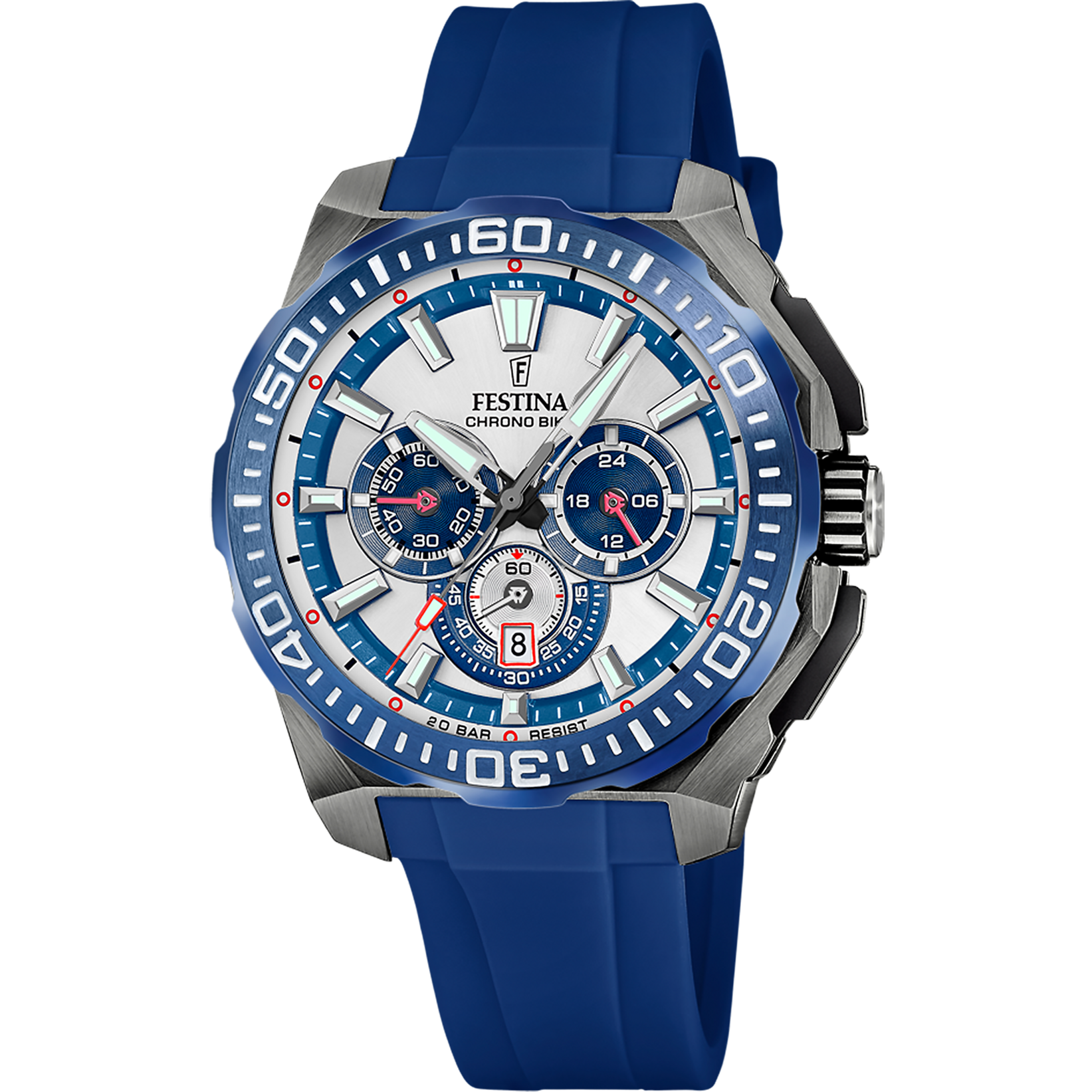 Festina Chrono Bike F20725/4 Herren-Chronograph Blau • Quarzwerk • Silikonarmband
