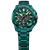 Festina Chrono Bike Herrenuhr, rundes grünes Gehäuse mit Zifferblatt und Metallarmband
