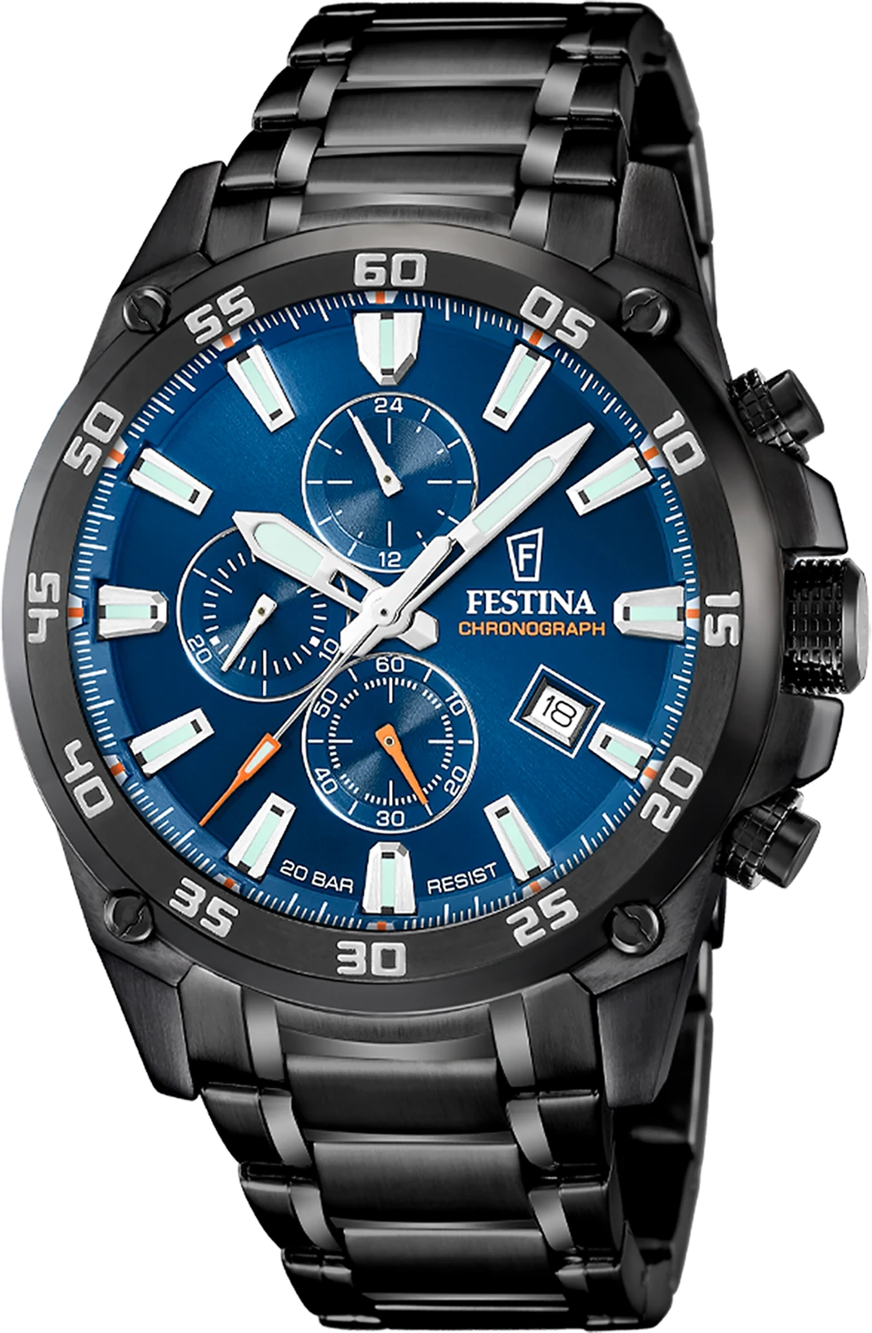 Herrenuhr, Chronograph, blaues Zifferblatt - Festina Modell: 20735_1