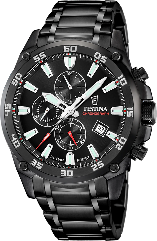 Herrenuhr Chronograph schwarzes Zifferblatt Festina Modell 207353