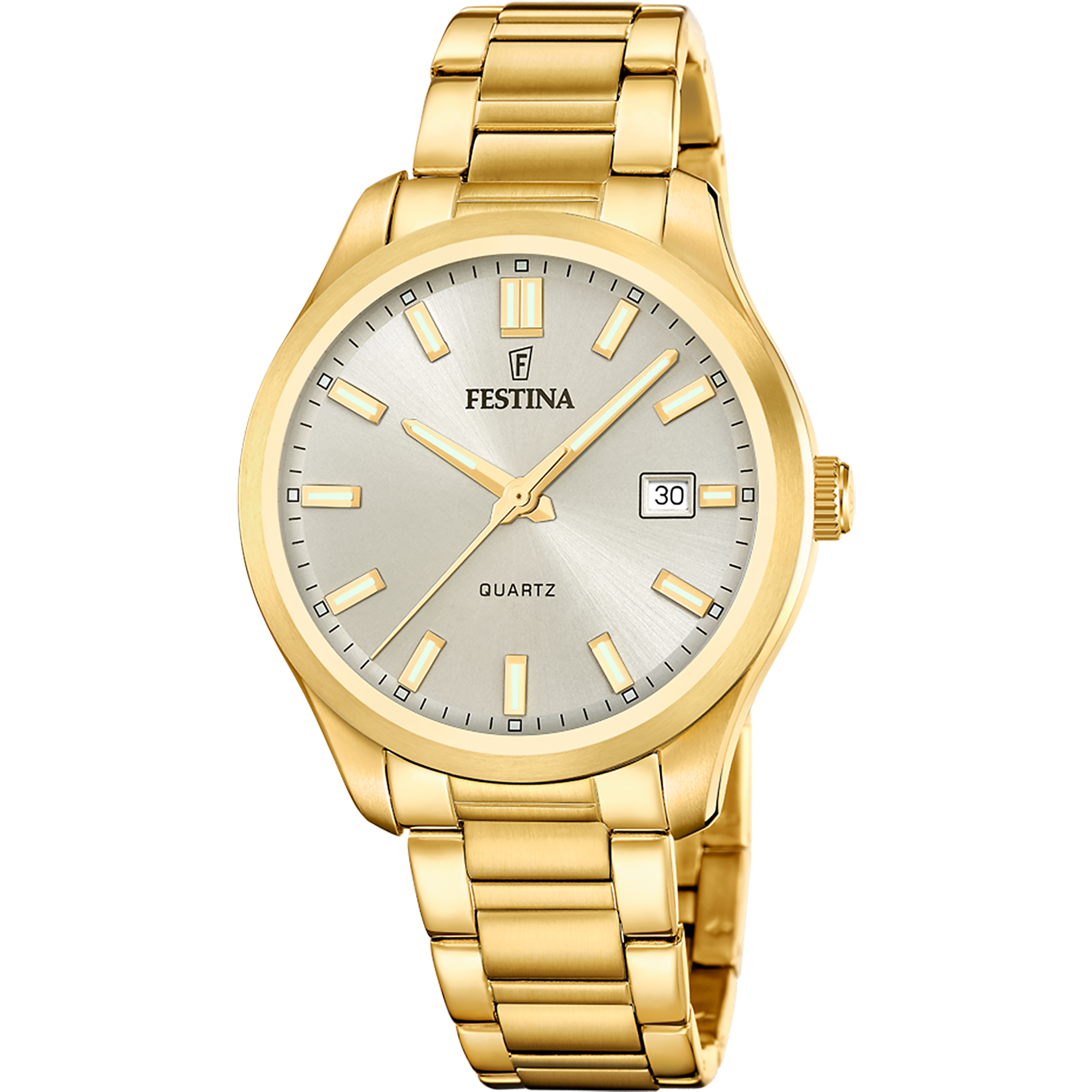 Festina F20740/1 Herrenuhr 42mm • Goldfarben • 5 ATM