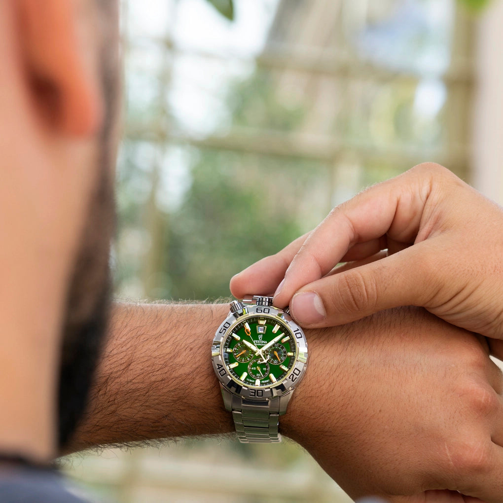 Herrenuhr grün aus Edelstahl – Festina  Bullhead Modell: F20743/2