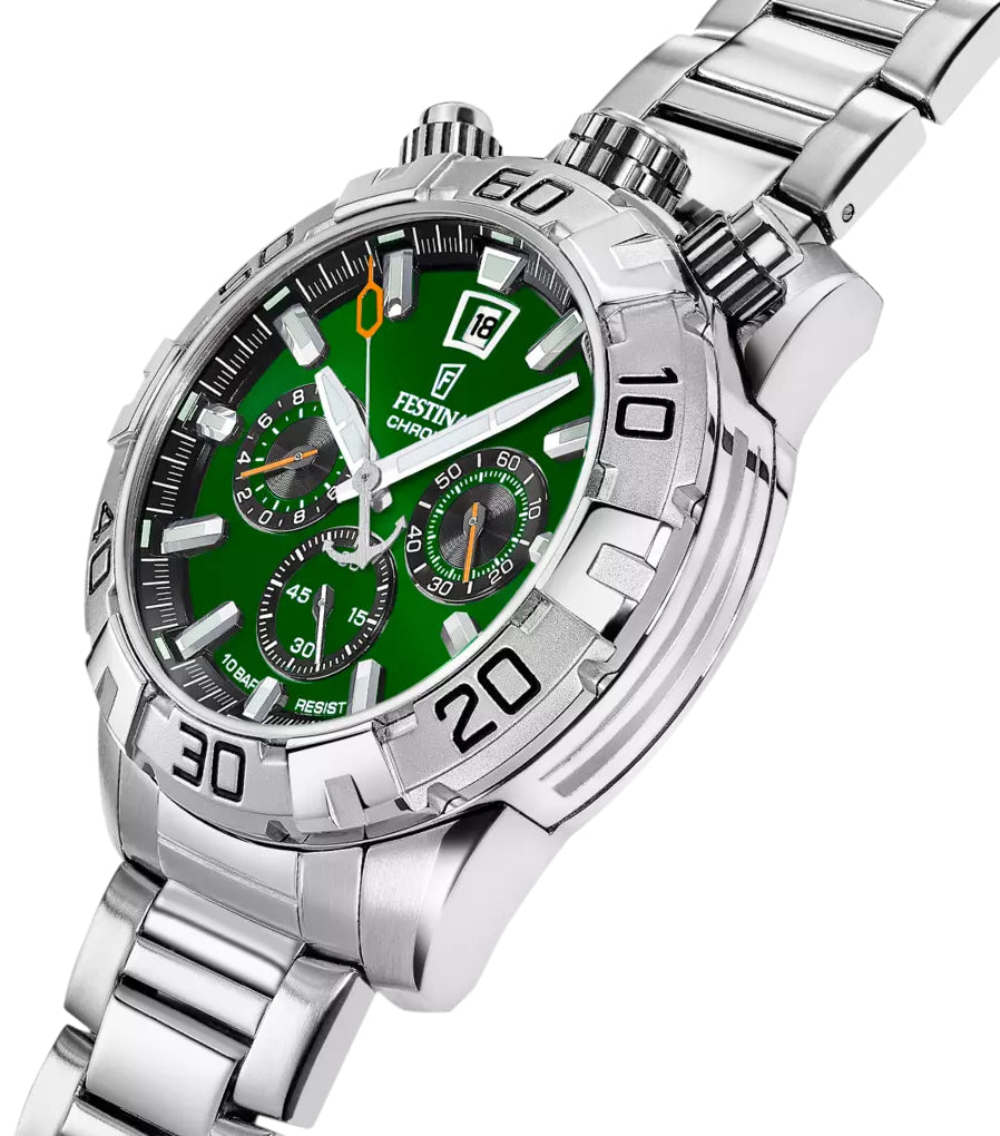 Herrenuhr grün aus Edelstahl – Festina  Bullhead Modell: F20743/2