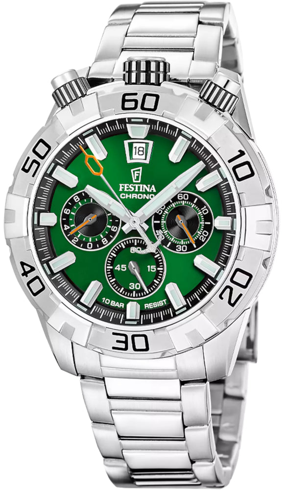 Herrenuhr grün aus Edelstahl – Festina  Bullhead Modell: F20743/2