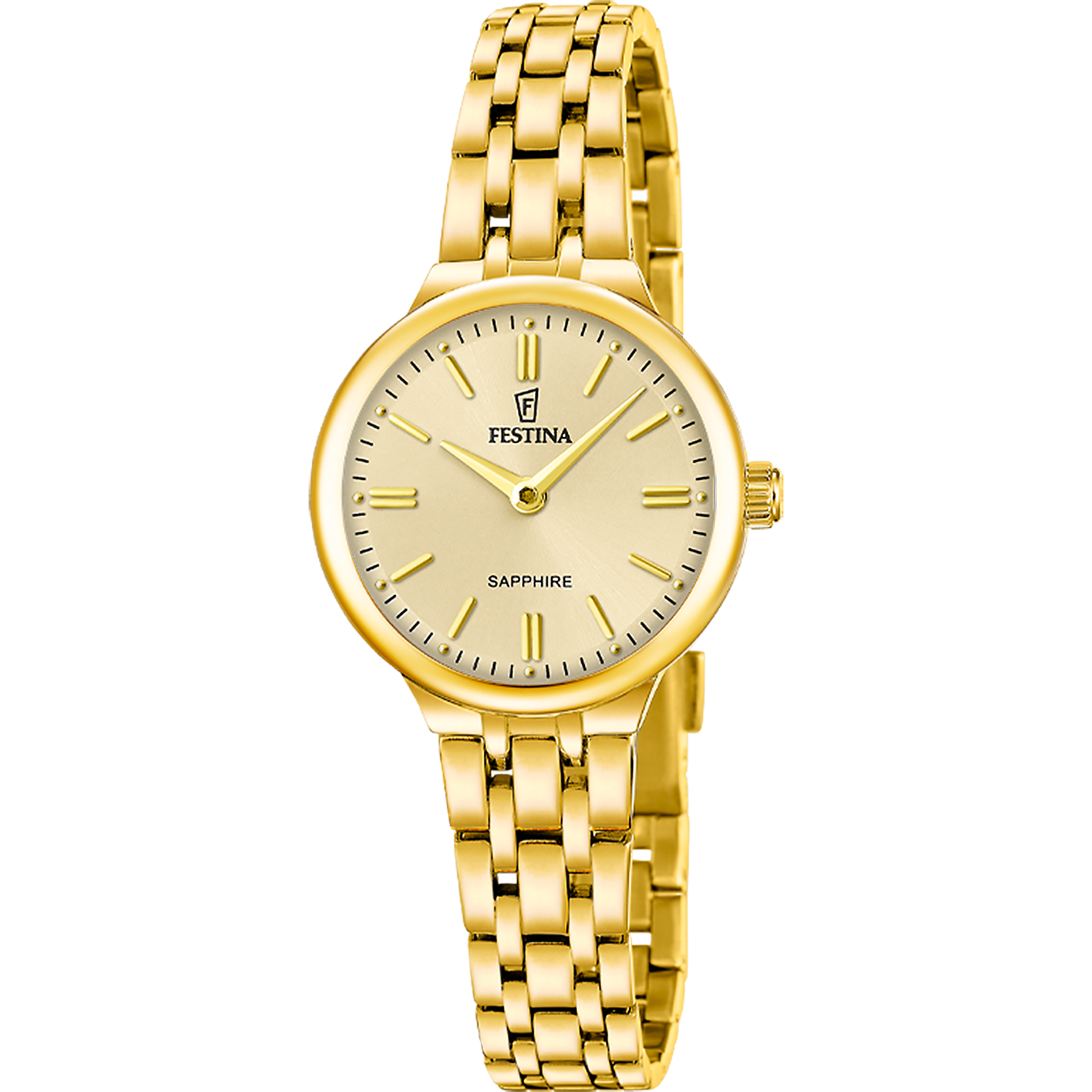 Festina Mademoiselle F20745/2 Damenuhr Goldfarben • Quarzwerk • Edelstahlarmband