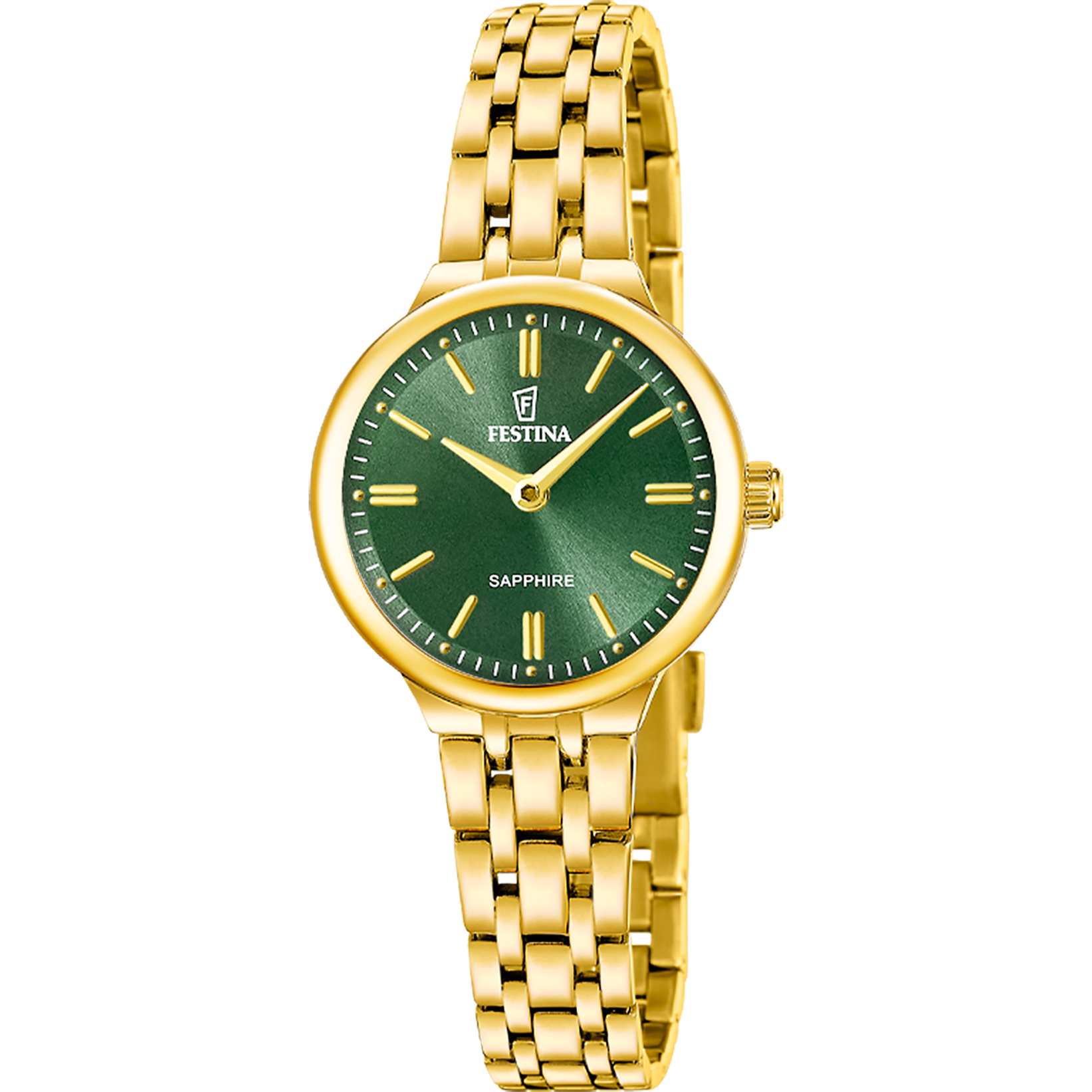 Festina Mademoiselle F20745/3 Damen Armbanduhr Grün • Saphirglas • Edelstahlarmband