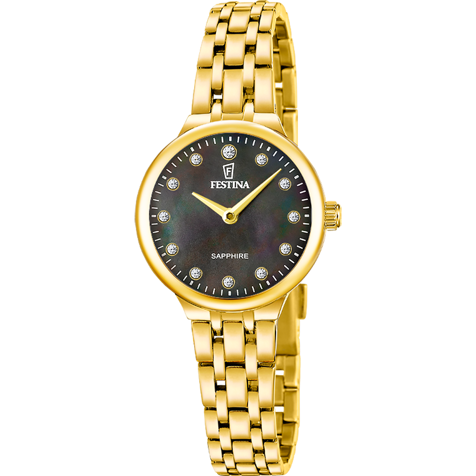 Festina Mademoiselle F20745/4 Damen Armbanduhr Schwarz • Saphirglas • Edelstahlarmband