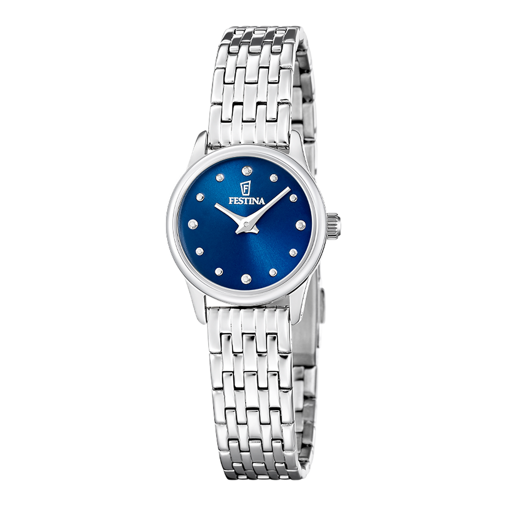 Festina Mademoiselle F20749/4 Damenuhr Silberfarben/Blau • Quarzwerk • Mineralglas