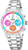 Unisexuhr aus Edelstahl mit mehrfarbigem Chrono-Zifferblatt und Armband