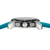 Festina Hybrid-Titanuhr von oben mit silberner Gehäuseoberseite und blauem Silikonarmband
