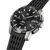 Herrenuhr mit schwarzem Zifferblatt und Anzeigen „Bike“/„Other“, schwarzes Silikonband.