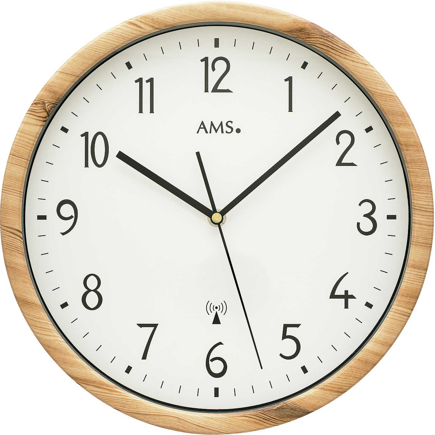 AMS Wanduhr 30x30x6 cm Kunststoff • Funkgesteuert • Zeitloses Design