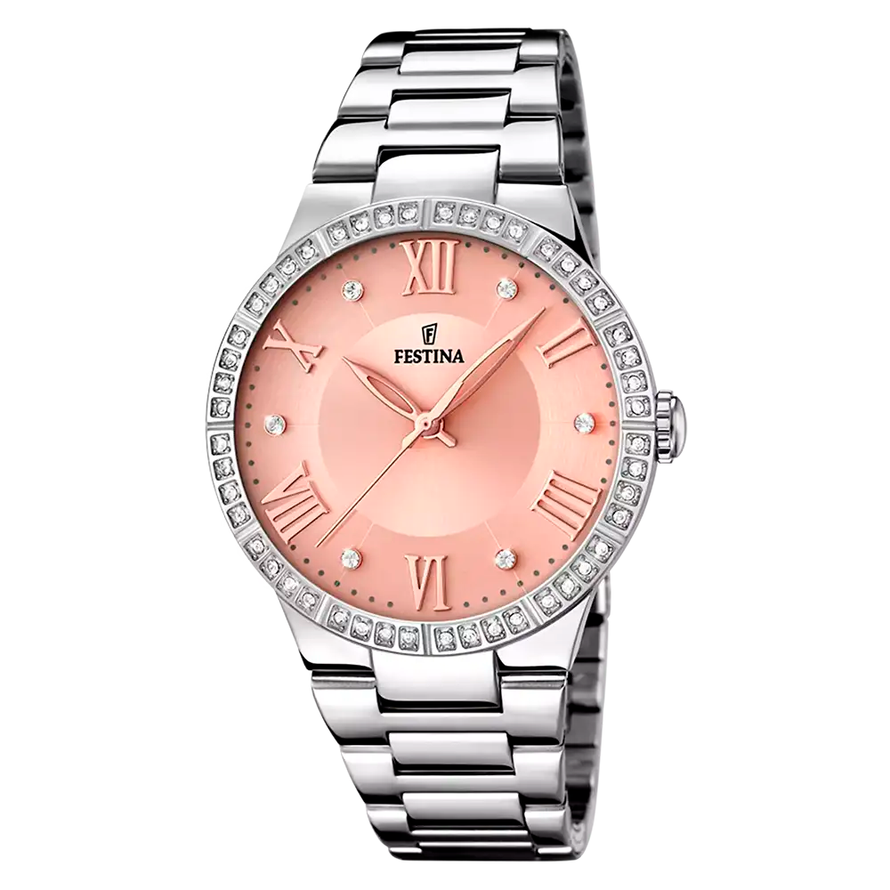 Festina Boyfriend F16719/3 Damklocka Rosa • Mineralglas • Rostfritt Stålhölje med Zirkoner