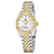 Zweifarbige Festina Damenarmbanduhr mit weißem Zifferblatt und Metallarmband, Saphirglas