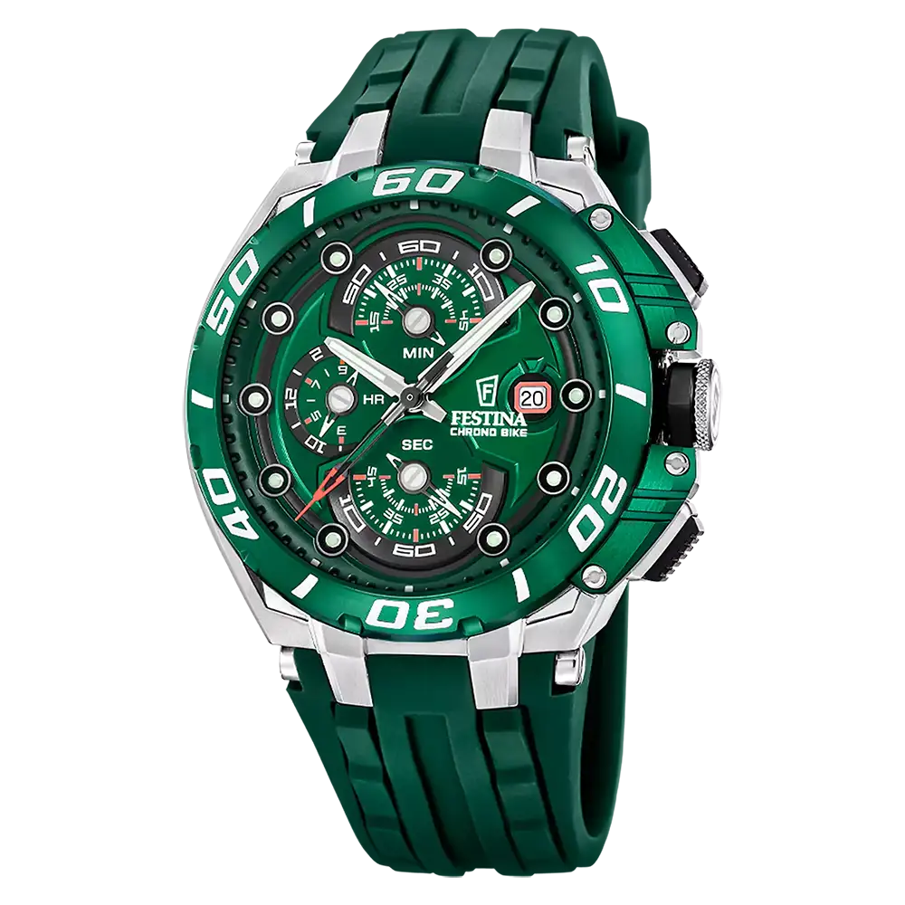 Festina Chrono Bike F20755/3 Herrklocka Grön • Kronograf • 20 ATM Vattenresistent