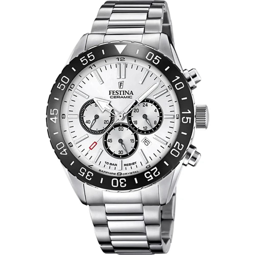 Festina Ceramic F20575/3 Herrenuhr • Keramik-Lünette • Saphirglas