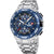 Herren-Chronograph Festina Bike Uhr mit blauem Zifferblatt und silbernem Metallarmband