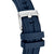 Herrenuhr-Schließe: blaues Silikonarmband mit Metallbügel und Logo