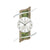 Wanduhr mit rundem Zifferblatt, Glasfront und Holzrückwand, facettiertes Design
