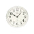 Runde Wanduhr mit weißen Ziffernring, schwarzen Zeigern und AMS-Logo