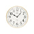 Wanduhr mit rundem Messingrahmen, weißem Ziffernblatt und schwarzen Uhrzeigern