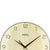 Runde Funk-Wanduhr mit Holzgehäuse, Glasfront und Ziffernblatt mit AMS-Schrift
