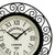 AMS Funk-Wanduhr mit schwarzem Metallrahmen und cremefarbenem Zifferblatt, Römerzahlen