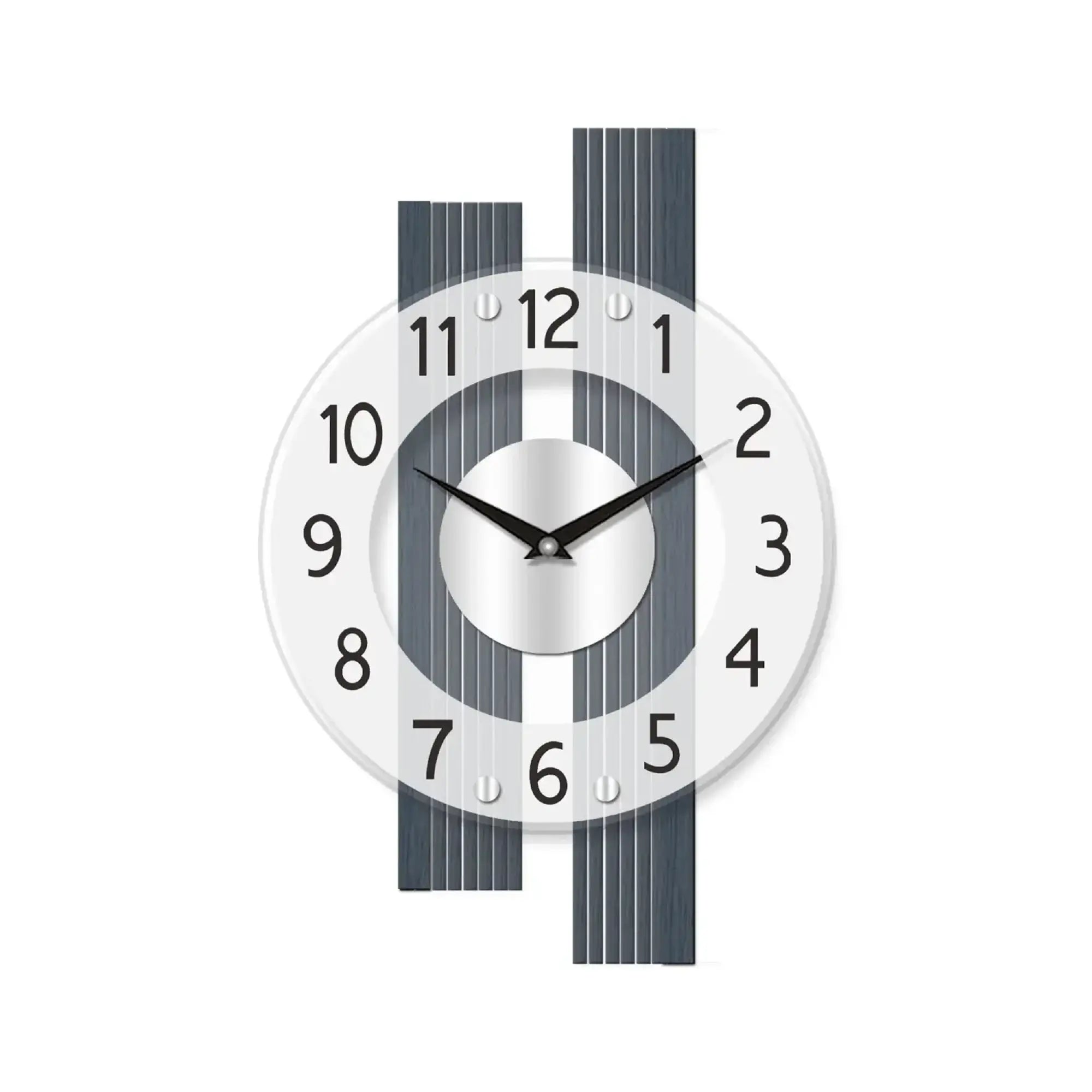 Wanduhr mit anthrazitfarbenem Ziffernblatt, römischen Ziffern und Zeigern