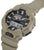 Casio G-Shock Herrenuhr mit hellbeigem Kunststoffarmband und Analog-Digital-Anzeige