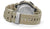 Casio G-Shock Herrenuhr von der Seite, beiges Armband mit Metall-Glieder und Schließe