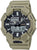 Casio G-Shock Herrenuhr mit beigem Gehäuse, rundem Digitaldisplay und markanten Chronographen-Elementen