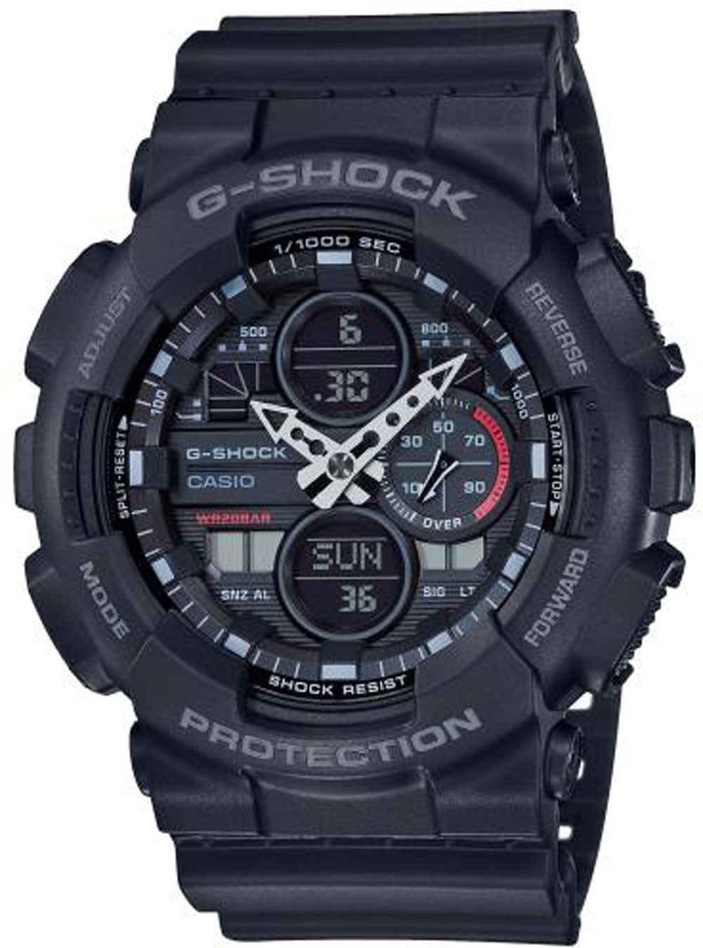 Casio G-Shock GA-140-1A1ER Herrenuhr • Extreme Stoßfestigkeit • Weltzeitfunktion