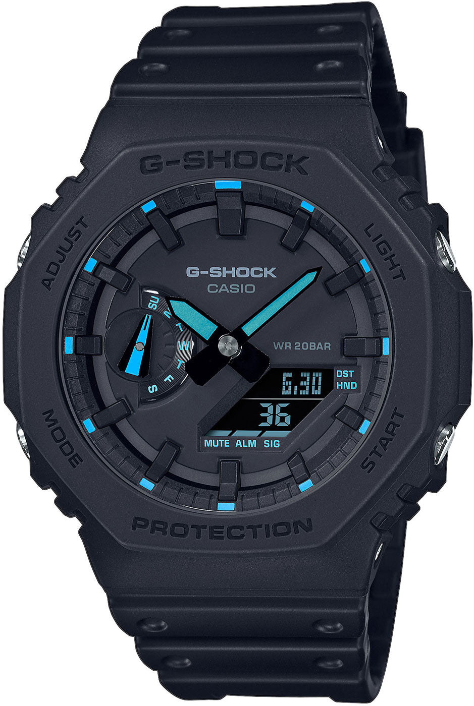 Casio G-Shock GA-2100-1A2ER Uhr • Carbon Core Guard • Neon-Akzente