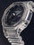 Herren-Armbanduhr mit transparentem Gehäuse, schwarzem Zifferblatt und Schutzrahmen