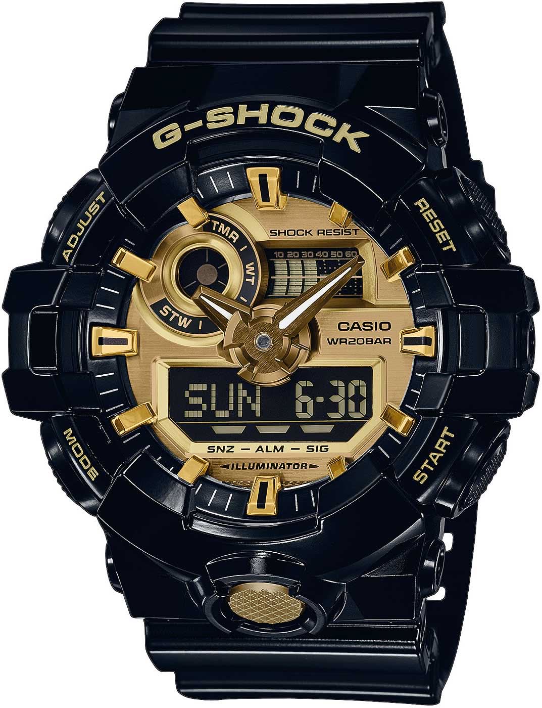 Casio G-Shock GA-710GB-1AER Herrenuhr • Extreme Stoßfestigkeit • Black & Gold Design