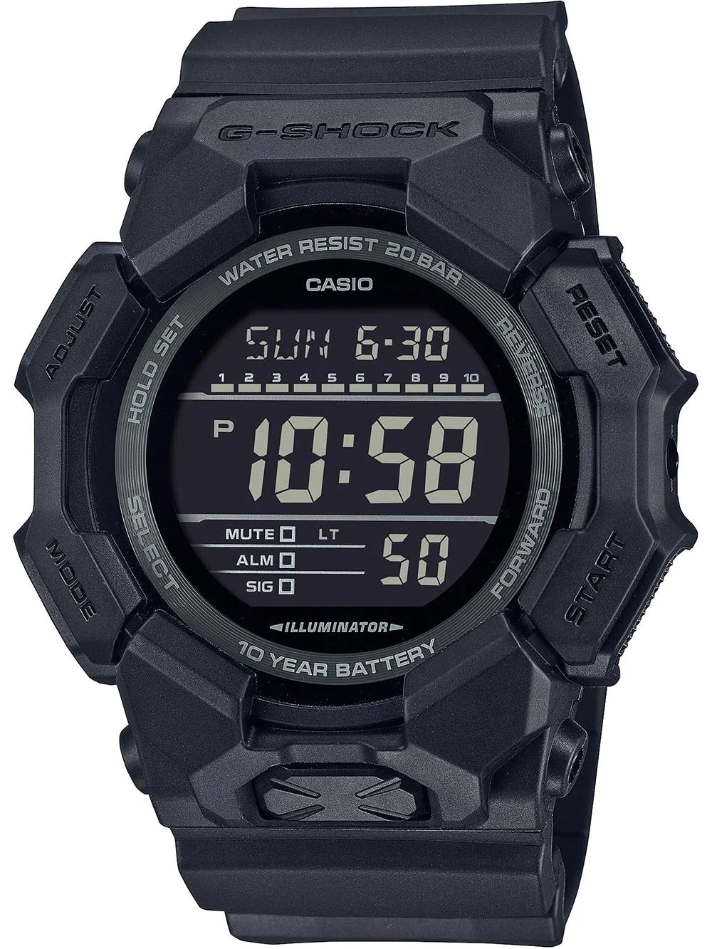Casio G-Shock GD-010-1A1ER Uhr • 10 Jahre Batterie • 20 Bar Wasserdicht