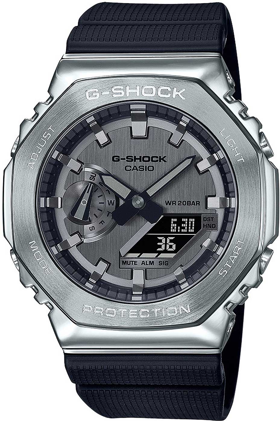 Casio G-Shock GM-2100-1AER Herren Uhr • Edelstahl-Lünette • Robust & 20 Bar Wasserdicht
