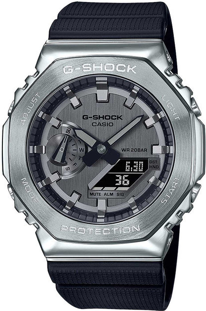 Casio G-Shock GM-2100-1AER Herren Uhr • Edelstahl-Lünette • Robust & 20 Bar Wasserdicht